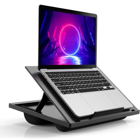 MIND READER Black Laptop Computer Stand | Adjustable Padded Lap Desk for Reading - Picture 7 of 10